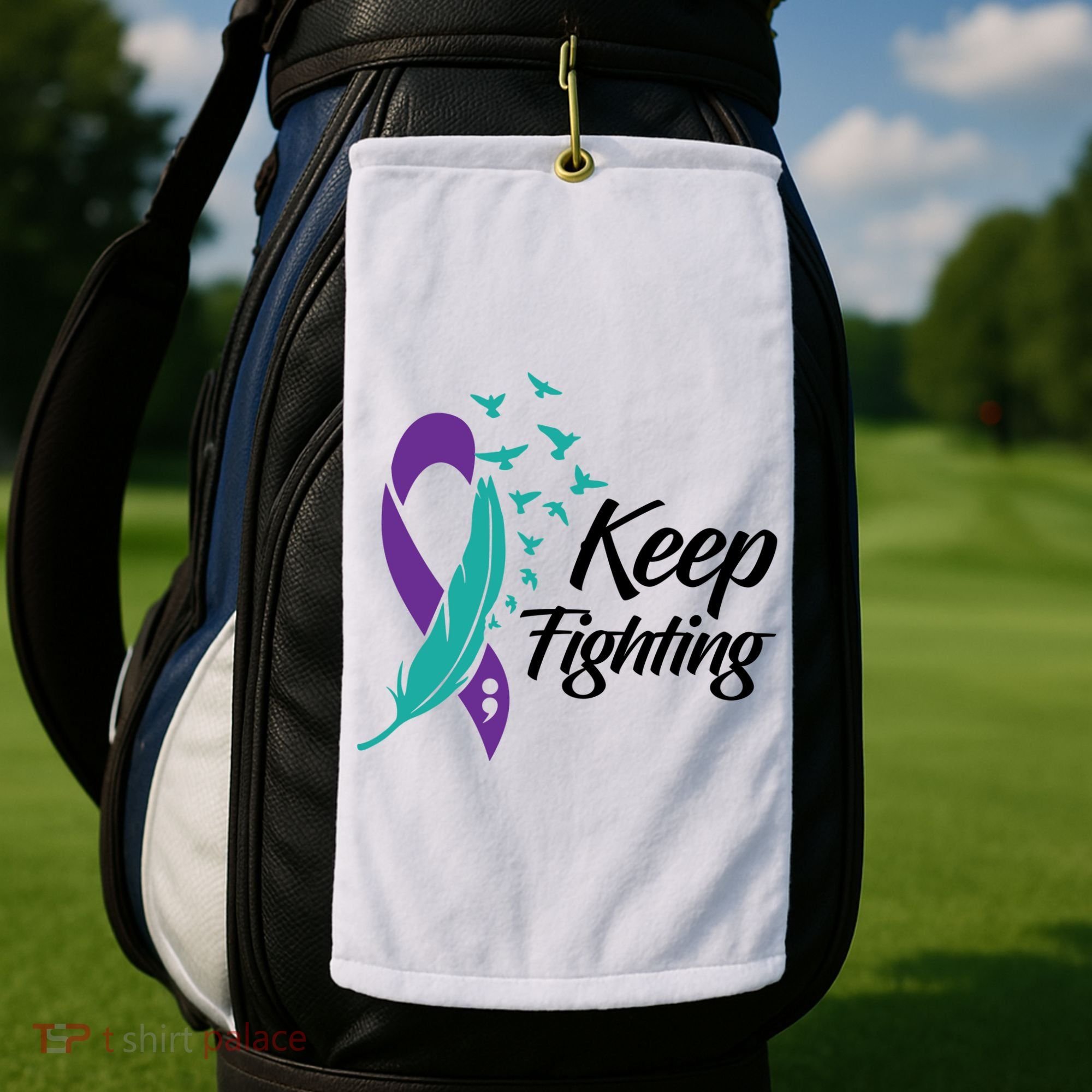 Keep Fighting Suicide Prevention Awareness Golf Towel