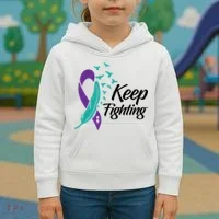 Keep Fighting Suicide Prevention Awareness Kids Hoodie thumb 3