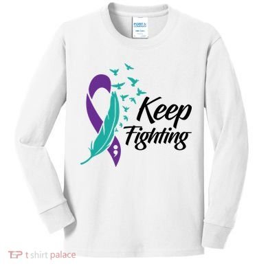 Keep Fighting Suicide Prevention Awareness Kids Long Sleeve Shirt