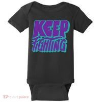 Keep Fighting Suicide Prevention Awareness Retro Baby Bodysuit thumb 0