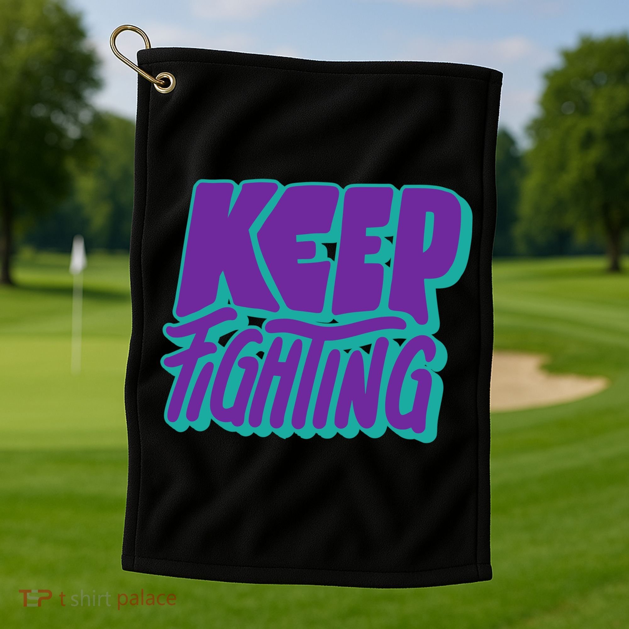 Keep Fighting Suicide Prevention Awareness Retro Golf Towel