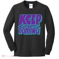 Keep Fighting Suicide Prevention Awareness Retro Kids Long Sleeve Shirt thumb 0