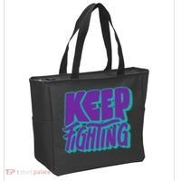 Keep Fighting Suicide Prevention Awareness Retro Tote Bag thumb 2