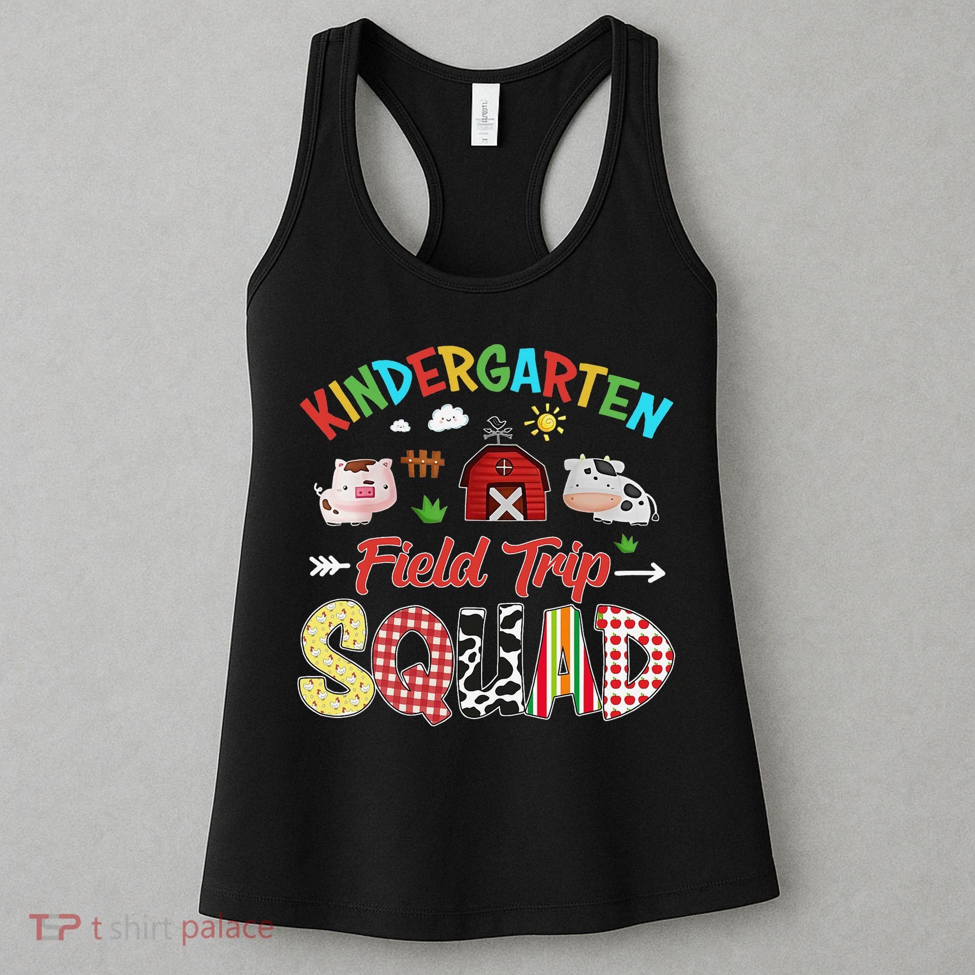 Kindergarten Field Trip Squad Teacher Students Farm Animal Women's Tank Top