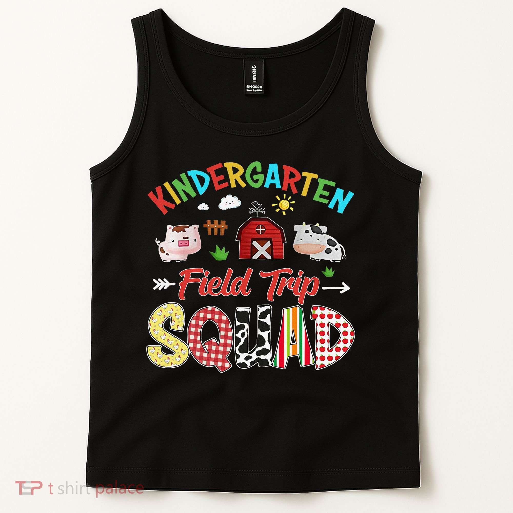 Kindergarten Field Trip Squad Teacher Students Farm Animal Tank Top