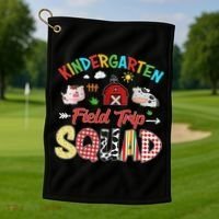Kindergarten Field Trip Squad Teacher Students Farm Animal Golf Towel thumb 1