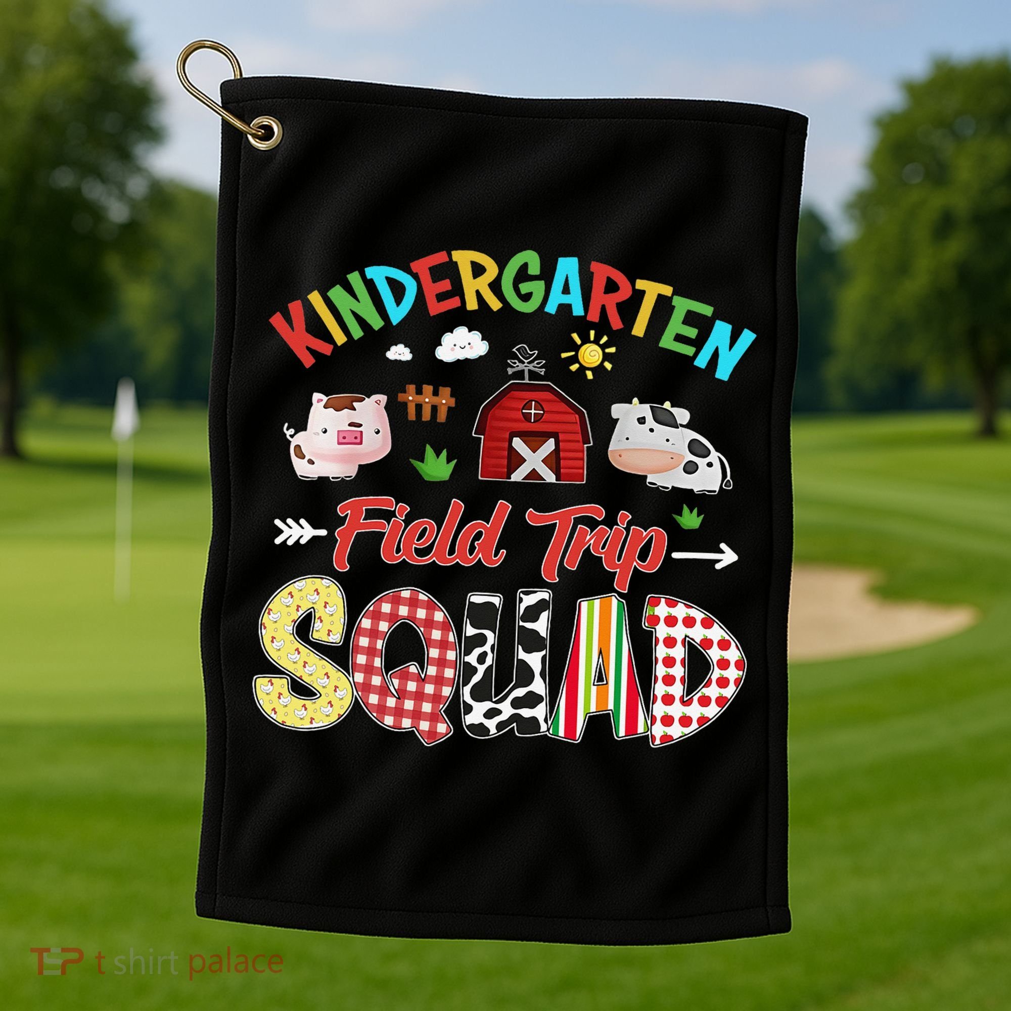 Kindergarten Field Trip Squad Teacher Students Farm Animal Golf Towel