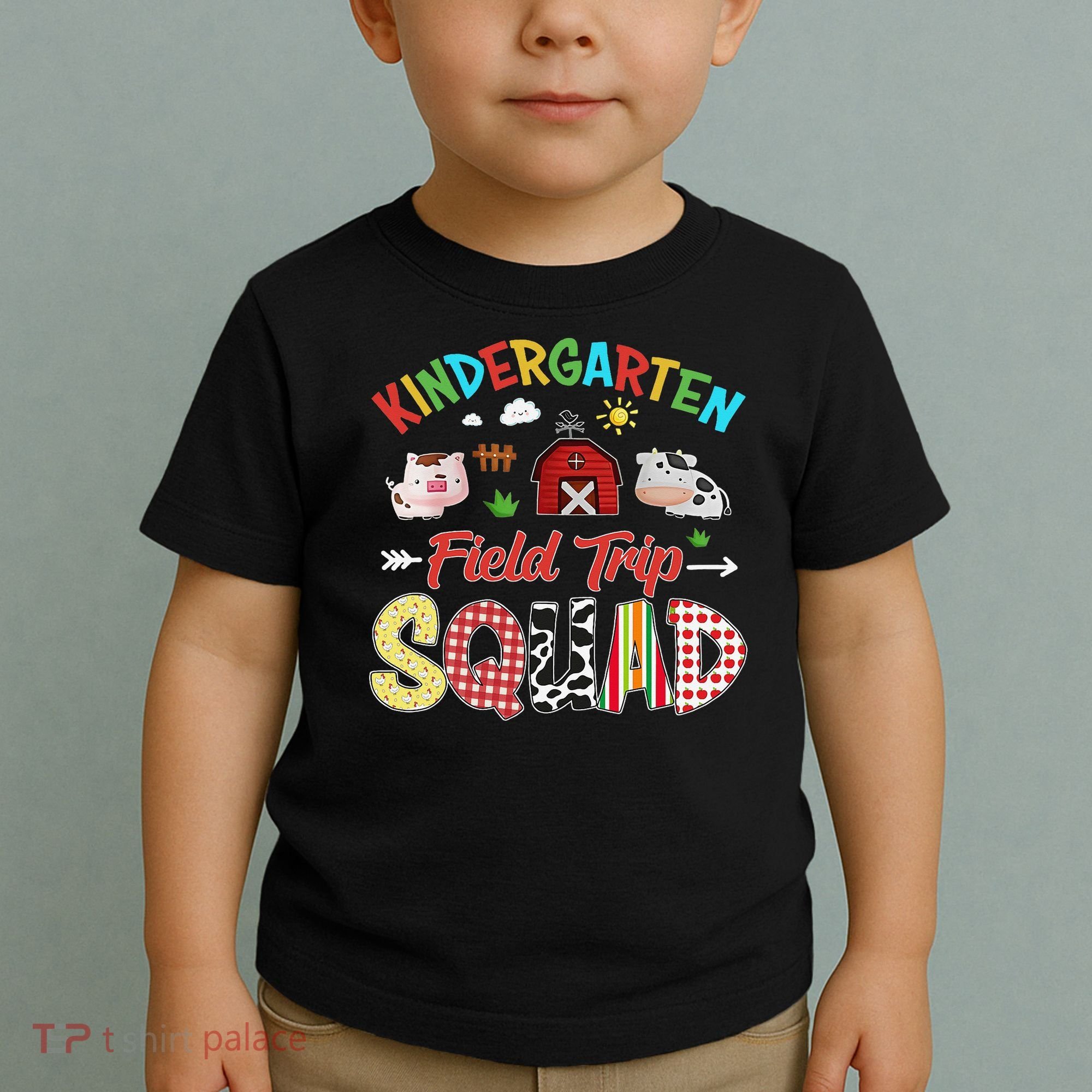Kindergarten Field Trip Squad Teacher Students Farm Animal Toddler T-Shirt
