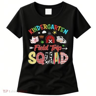 Kindergarten Field Trip Squad Teacher Students Farm Animal Women's T-Shirt