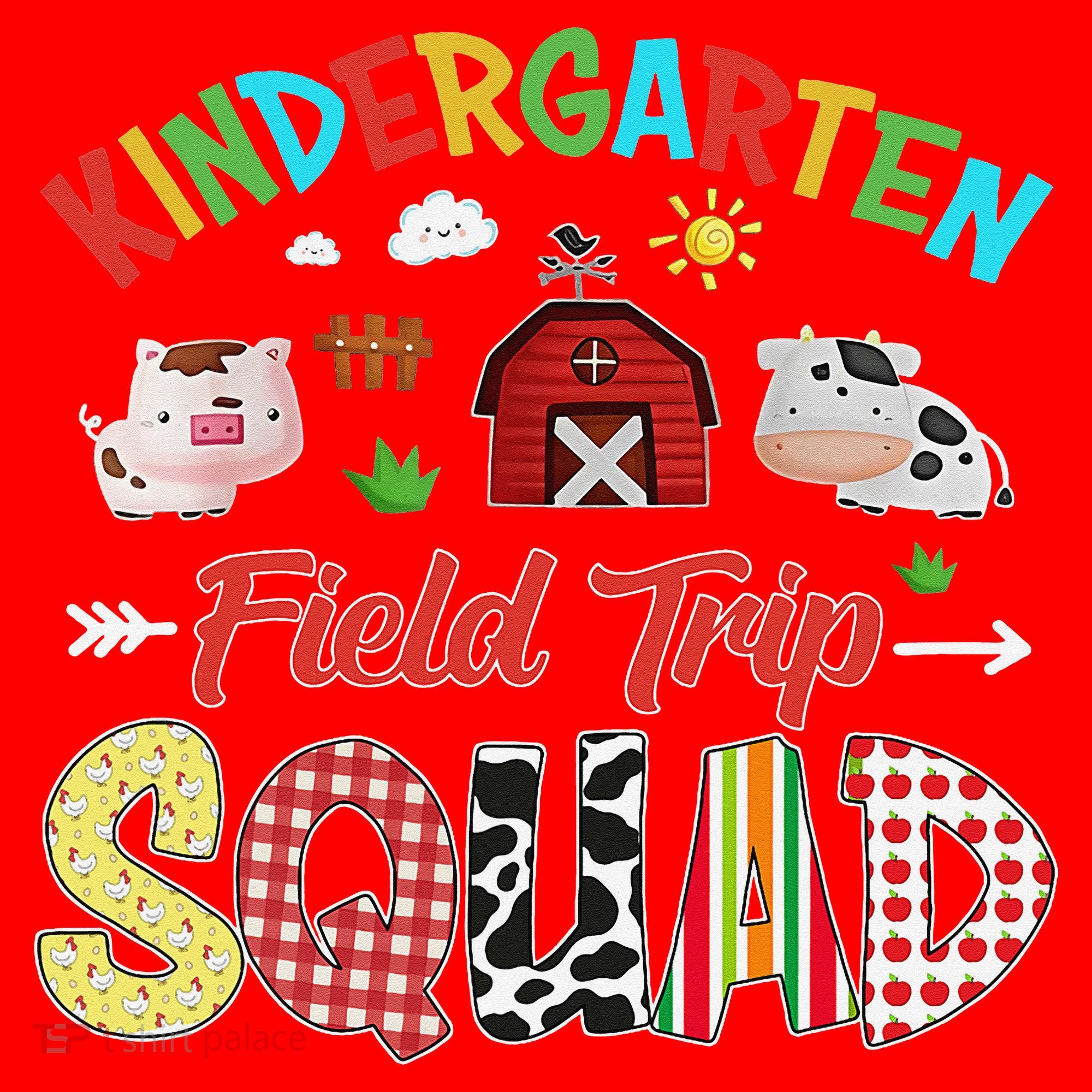 Kindergarten Field Trip Squad Teacher Students Farm Animal Santa Hat