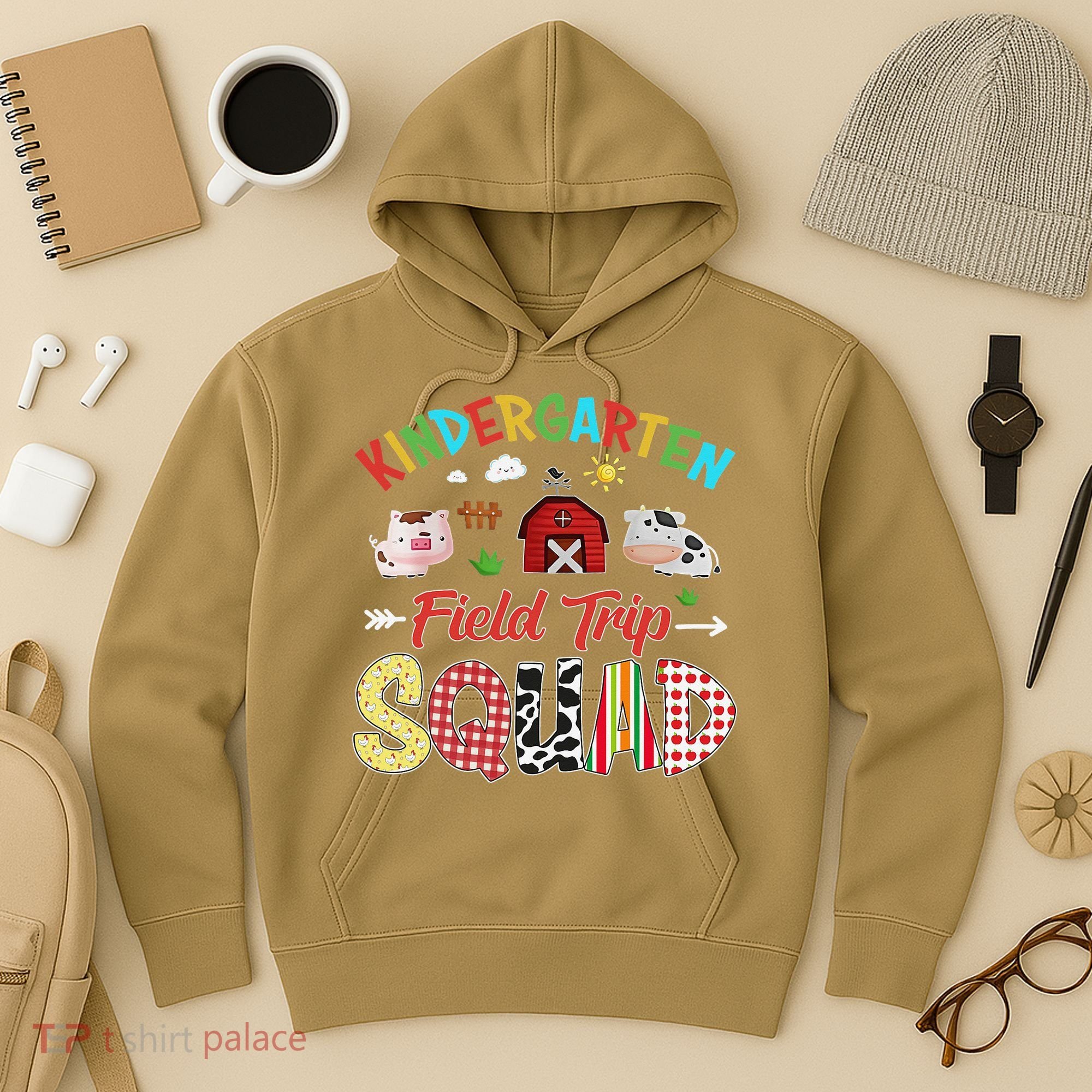 Kindergarten Field Trip Squad Teacher Students Farm Animal Hoodie