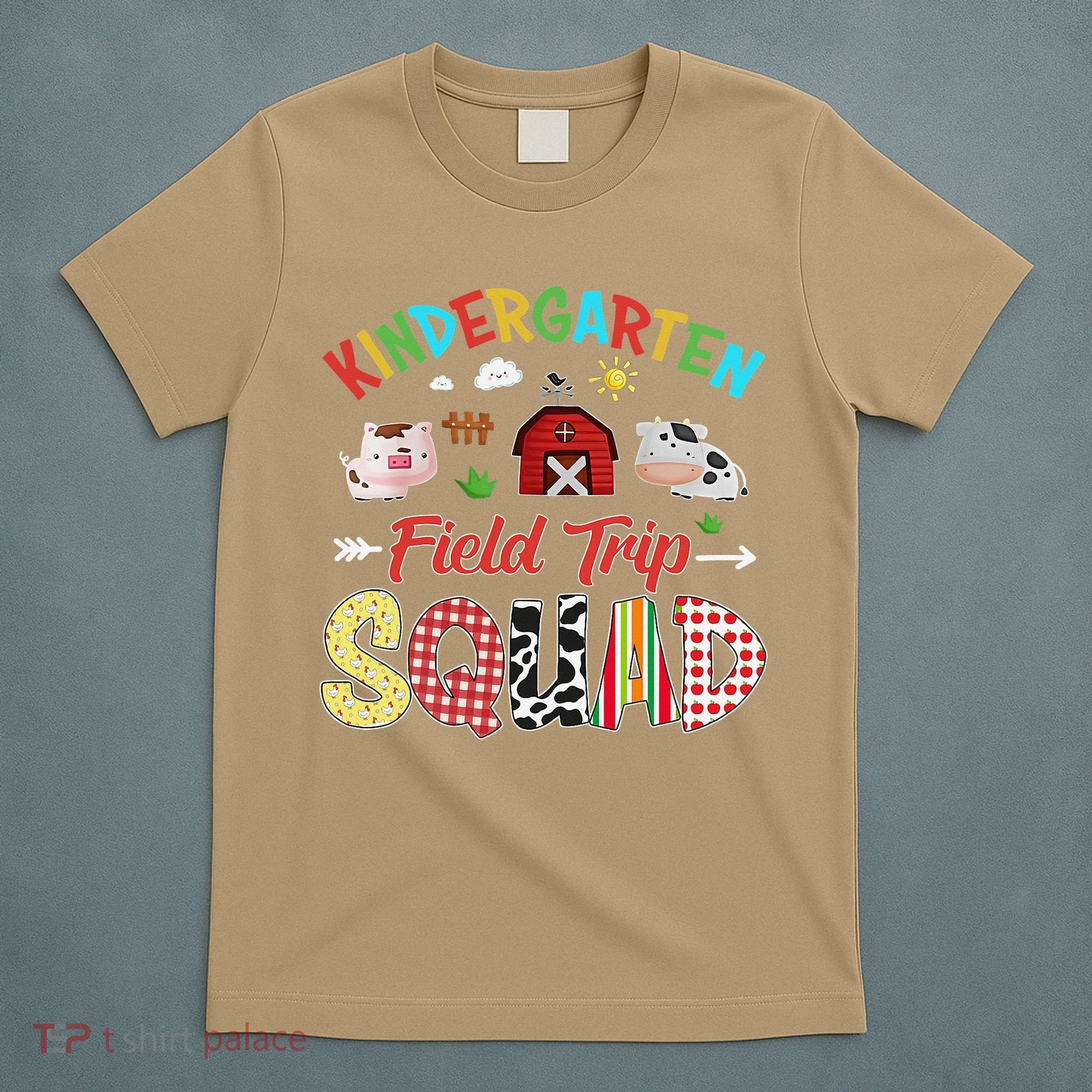 Kindergarten Field Trip Squad Teacher Students Farm Animal T-Shirt