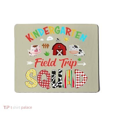 Kindergarten Field Trip Squad Teacher Students Farm Animal Mousepad