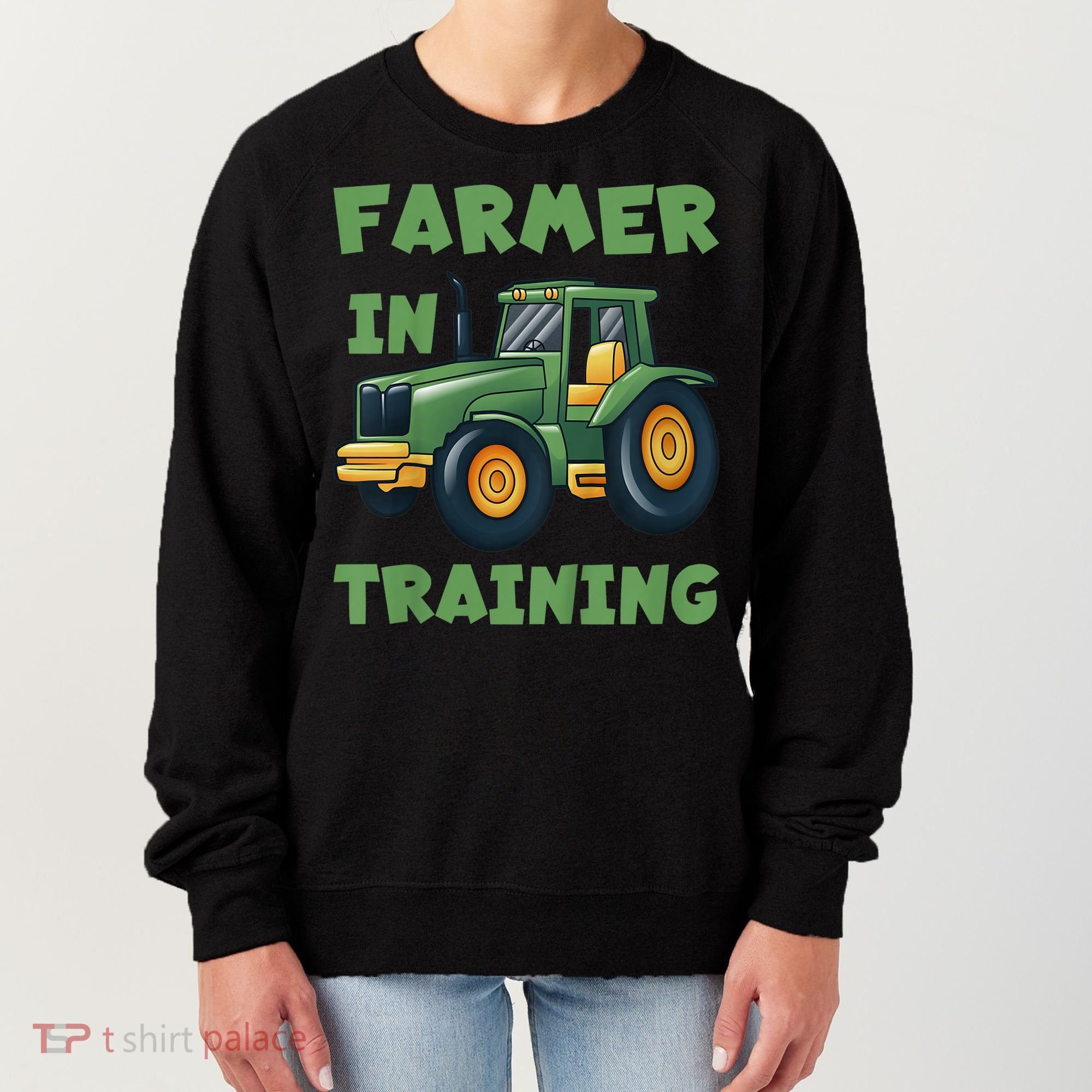 Kids Funny Tractor Boy Farmer In Training Gift Women's Sweatshirt