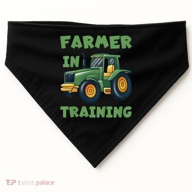 Kids Funny Tractor Boy Farmer In Training Gift USA-Made Doggie Bandana