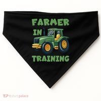 Kids Funny Tractor Boy Farmer In Training Gift USA-Made Doggie Bandana thumb 0
