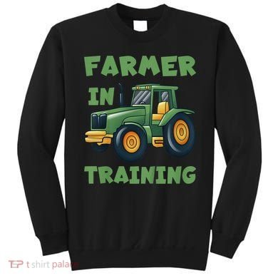 Kids Funny Tractor Boy Farmer In Training Gift Sweatshirt