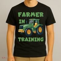 Kids Funny Tractor Boy Farmer In Training Gift T-Shirt thumb 3