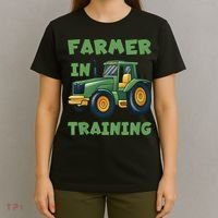 Kids Funny Tractor Boy Farmer In Training Gift T-Shirt thumb 4