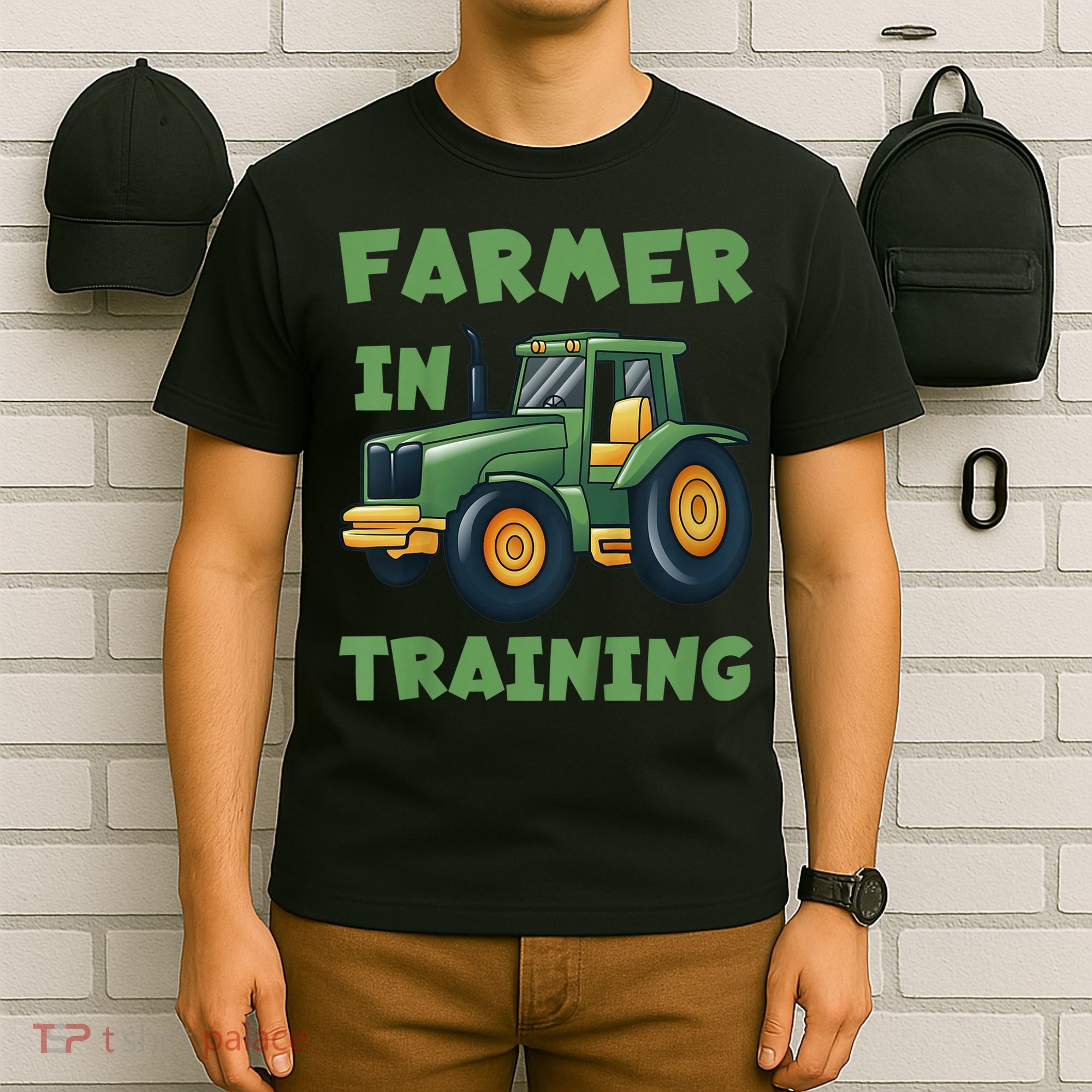 Kids Funny Tractor Boy Farmer In Training Gift T-Shirt