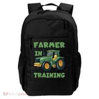 Kids Funny Tractor Boy Farmer In Training Gift Backpack thumb 0