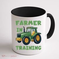 Kids Funny Tractor Boy Farmer In Training Gift Coffee Mug thumb 1