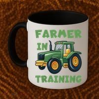 Kids Funny Tractor Boy Farmer In Training Gift Coffee Mug thumb 2