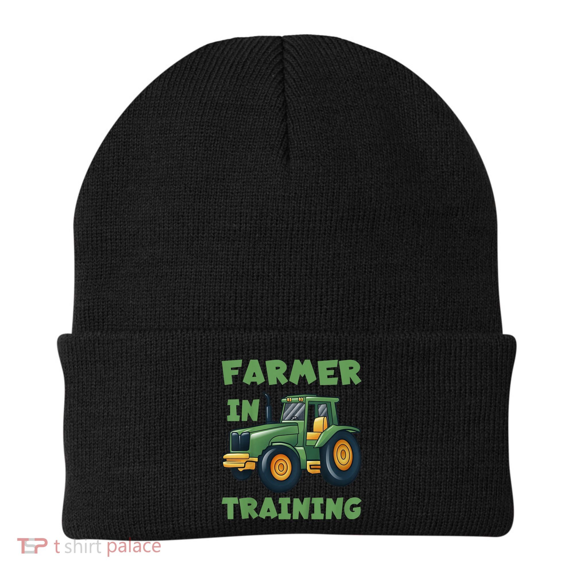 Kids Funny Tractor Boy Farmer In Training Gift Beanie