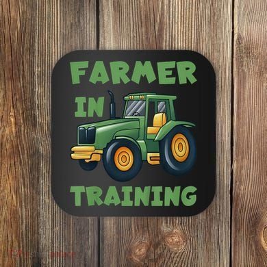 Kids Funny Tractor Boy Farmer In Training Gift Coaster