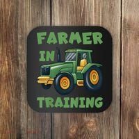 Kids Funny Tractor Boy Farmer In Training Gift Coaster thumb 0