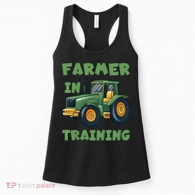 Kids Funny Tractor Boy Farmer In Training Gift Women's Tank Top