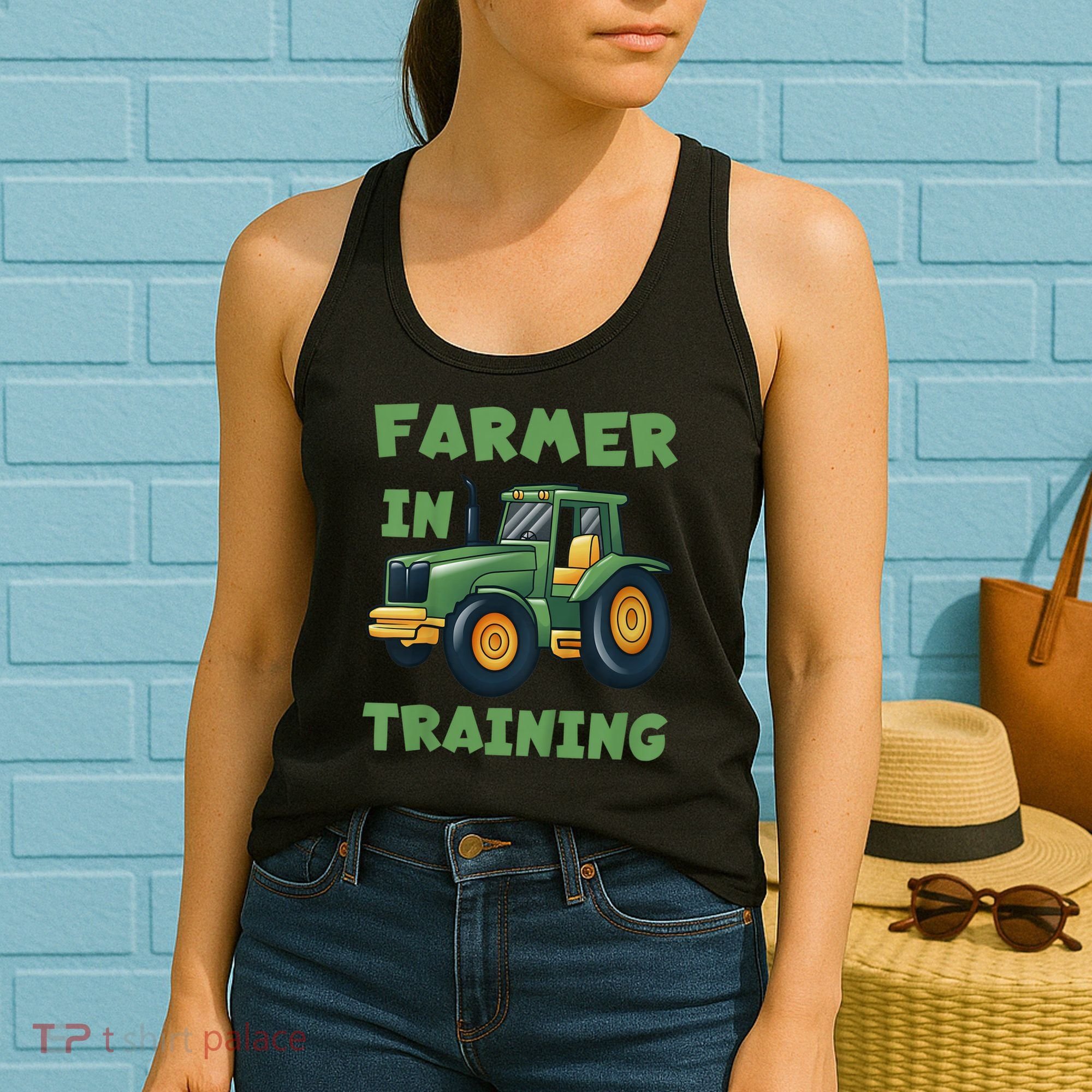 Kids Funny Tractor Boy Farmer In Training Gift Women's Tank Top