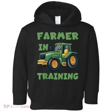 Kids Funny Tractor Boy Farmer In Training Gift Toddler Hoodie