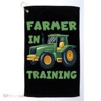 Kids Funny Tractor Boy Farmer In Training Gift Golf Towel thumb 0