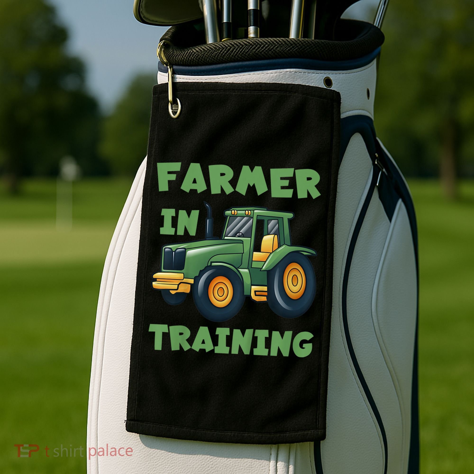 Kids Funny Tractor Boy Farmer In Training Gift Golf Towel