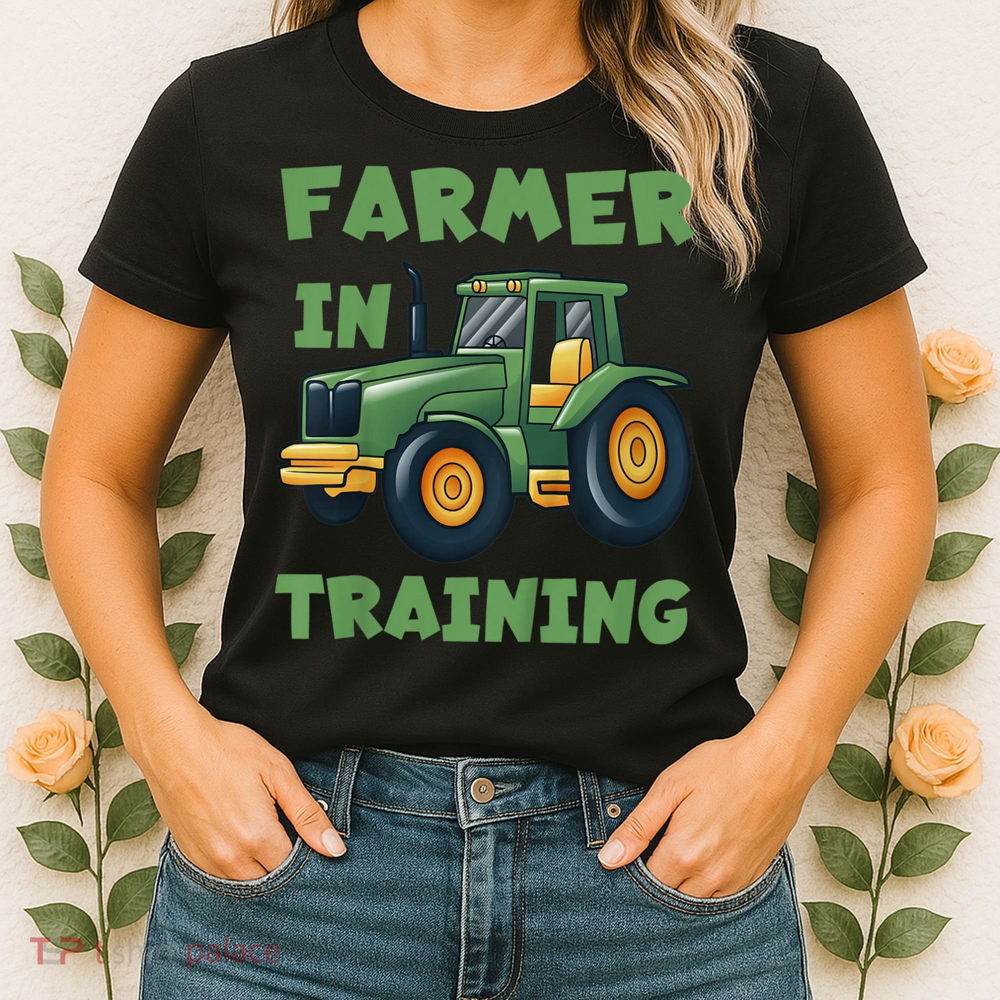 Kids Funny Tractor Boy Farmer In Training Gift Women's T-Shirt
