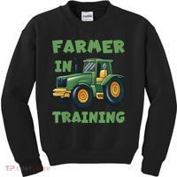 Kids Funny Tractor Boy Farmer In Training Gift Kids Sweatshirt thumb 0