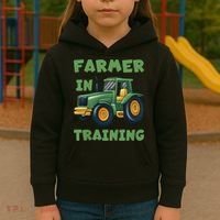 Kids Funny Tractor Boy Farmer In Training Gift Kids Hoodie thumb 3