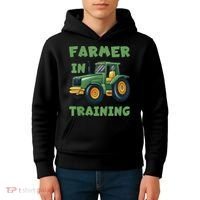 Kids Funny Tractor Boy Farmer In Training Gift Kids Hoodie thumb 4