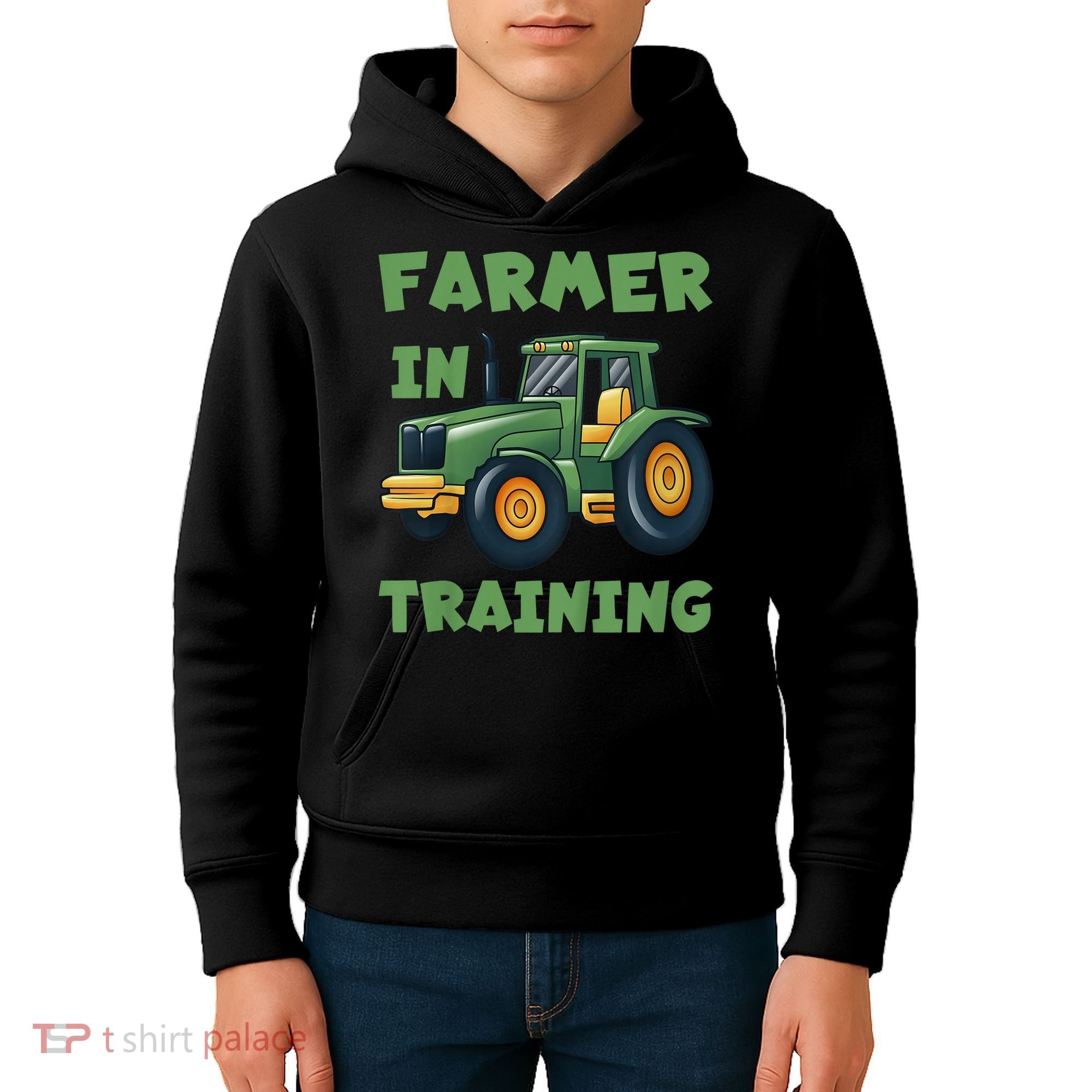 Kids Funny Tractor Boy Farmer In Training Gift Kids Hoodie