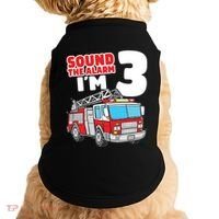 Kids Fire Truck 3 Year Old Firefighter 3rd Birthday Boy Doggie Tank thumb 0