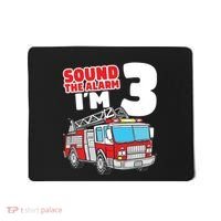 Kids Fire Truck 3 Year Old Firefighter 3rd Birthday Boy Mousepad thumb 0
