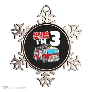Kids Fire Truck 3 Year Old Firefighter 3rd Birthday Boy Ornament