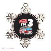 Kids Fire Truck 3 Year Old Firefighter 3rd Birthday Boy Ornament thumb 0