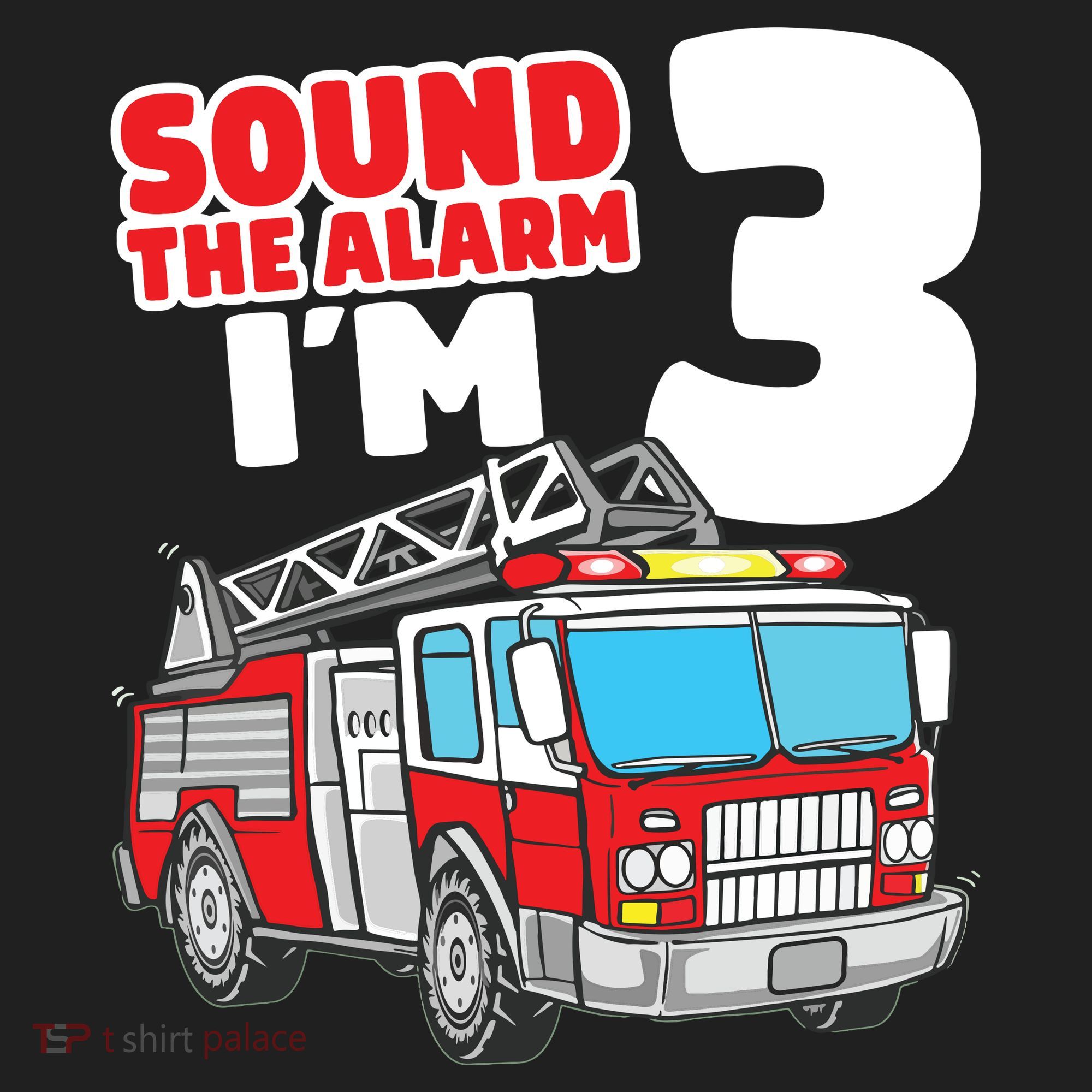 Kids Fire Truck 3 Year Old Firefighter 3rd Birthday Boy Golf Towel