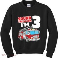 Kids Fire Truck 3 Year Old Firefighter 3rd Birthday Boy Kids Sweatshirt thumb 0