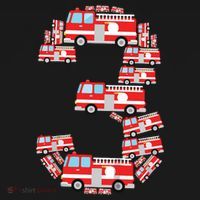 Kids Fire Truck 3rd Birthday Boy 3 Year Old Firefighter Doggie Tank thumb 4