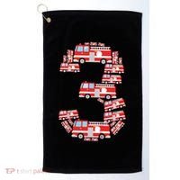 Kids Fire Truck 3rd Birthday Boy 3 Year Old Firefighter Golf Towel thumb 0