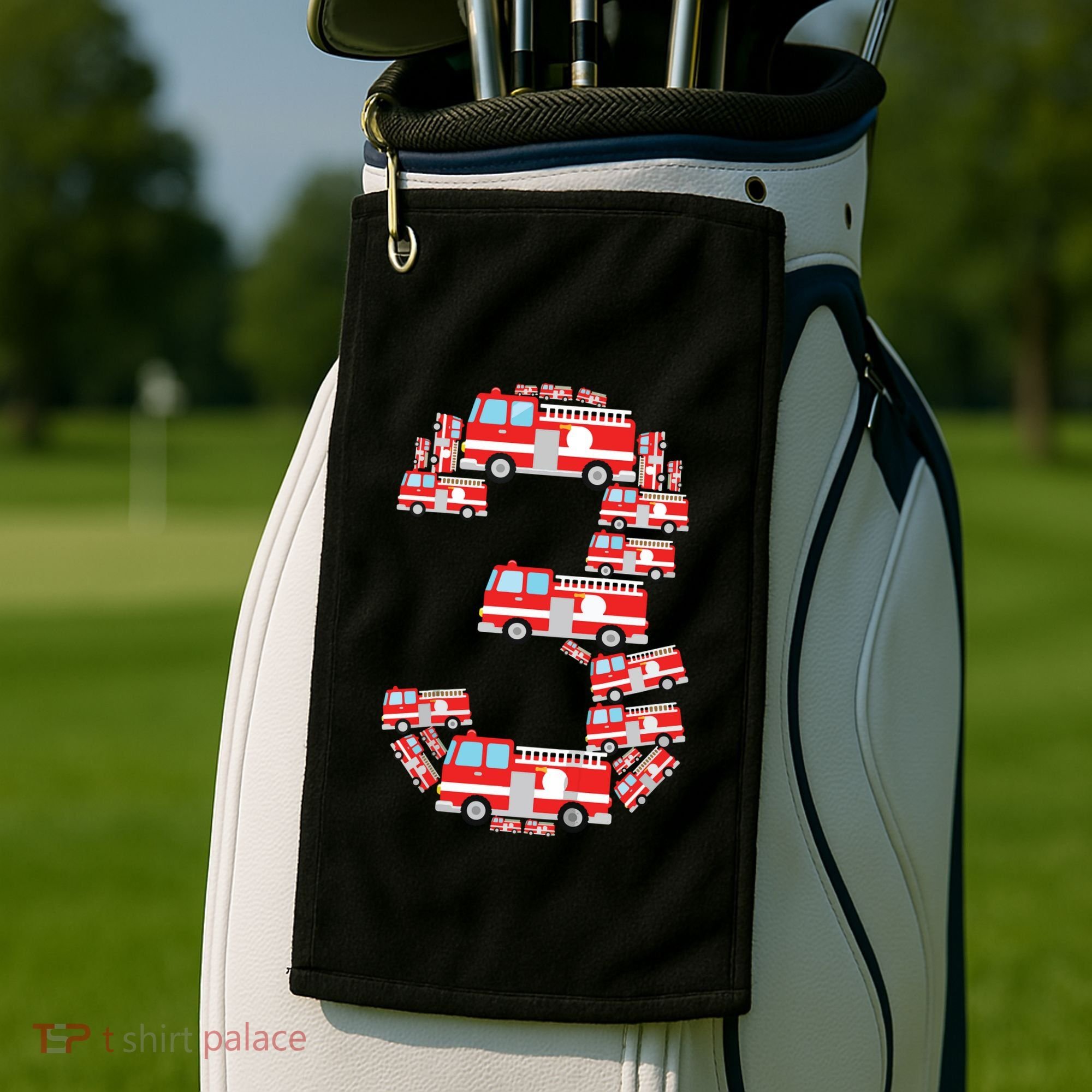 Kids Fire Truck 3rd Birthday Boy 3 Year Old Firefighter Golf Towel