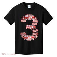 Kids Fire Truck 3rd Birthday Boy 3 Year Old Firefighter Kids T-Shirt thumb 0